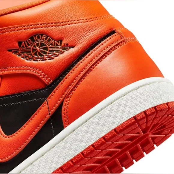 Air Jordan 1 Mid SE Shoes Rush Orange Crimson Bliss, new in box